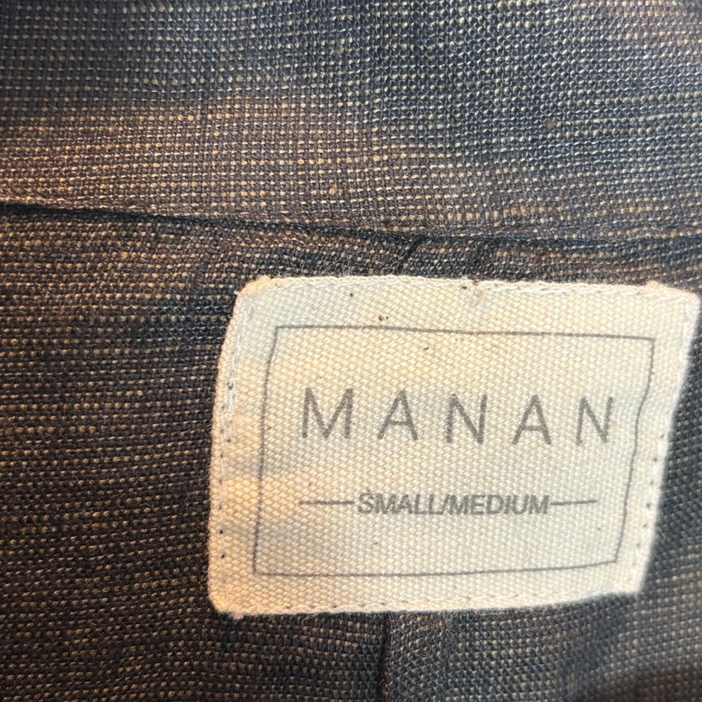 MANAN Niza 100% Linen Blazer Jacket Charcoal szS/M